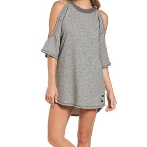 IVY PARK Cold Shoulder Sweatshirt Dress in Mid Grey Marl